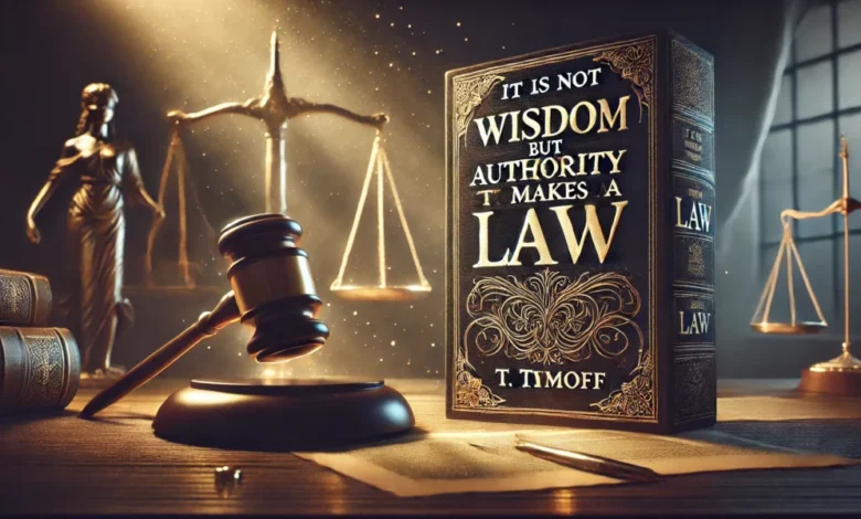 it is not wisdom but authority that makes a law. t - tymoff